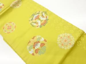 花丸文に向かい鳥・華文模様織出し名古屋帯